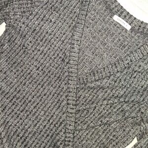 Reborn J Gray Heathered Ribbed Knit Wrap Long Sleeve Top Women's‎ Medium